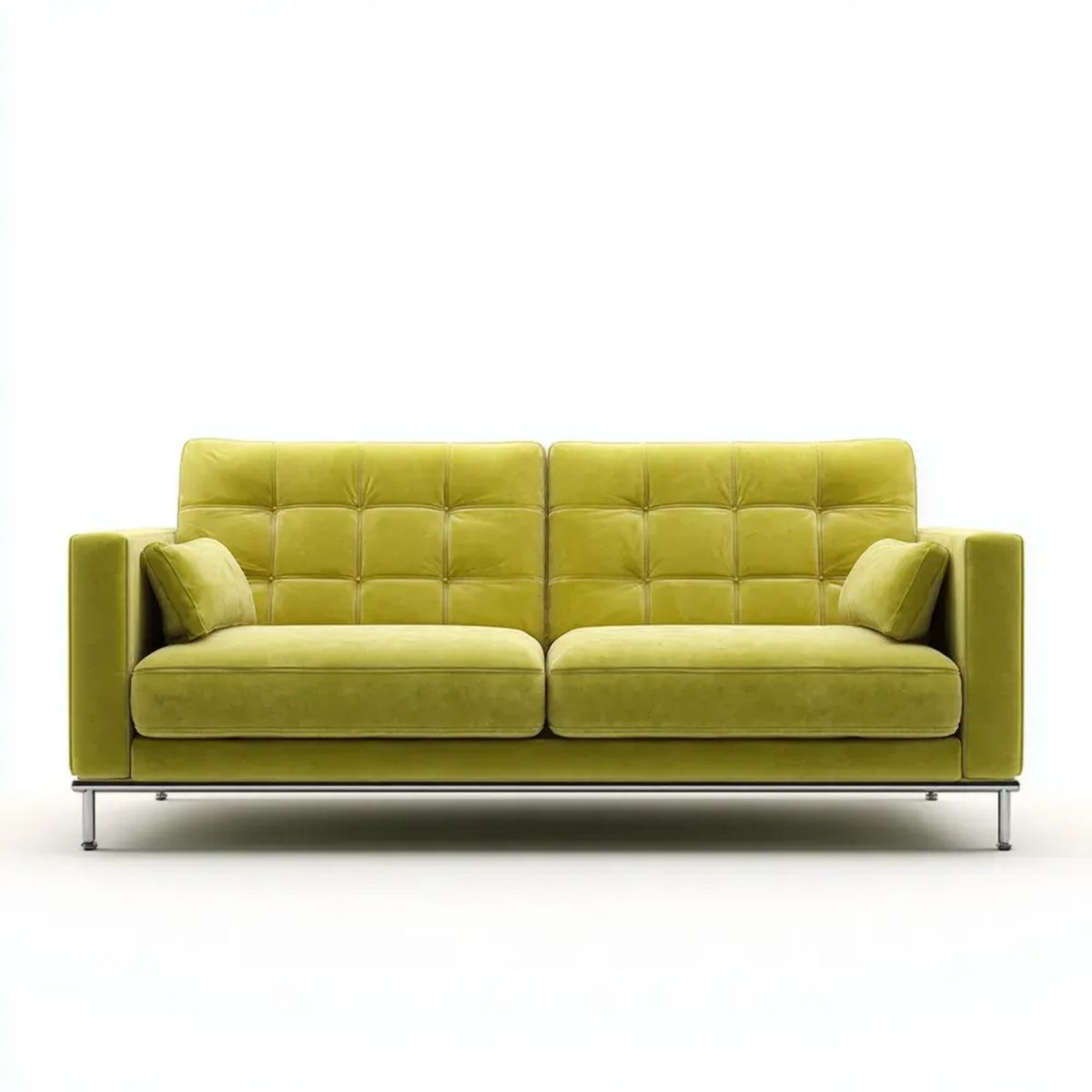 Trzyosobowa sofa oliwkowozielona z tapicerką poliestrową, 220 × 90 × 85 cm