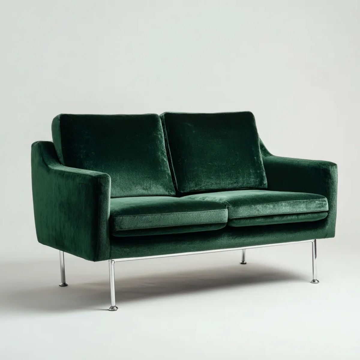 Sofa dwuosobowa ciemnozielona z aksamitu poliestrowego 150 x 85 x 82 cm