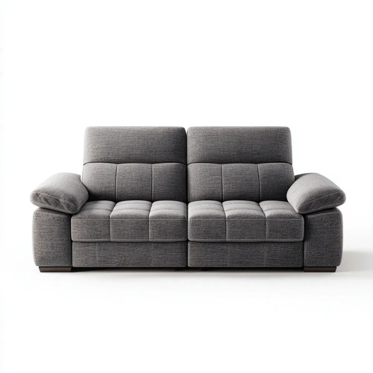 Szara sofa dwuosobowa z tapicerką poliestrową 180 × 95 × 100 cm