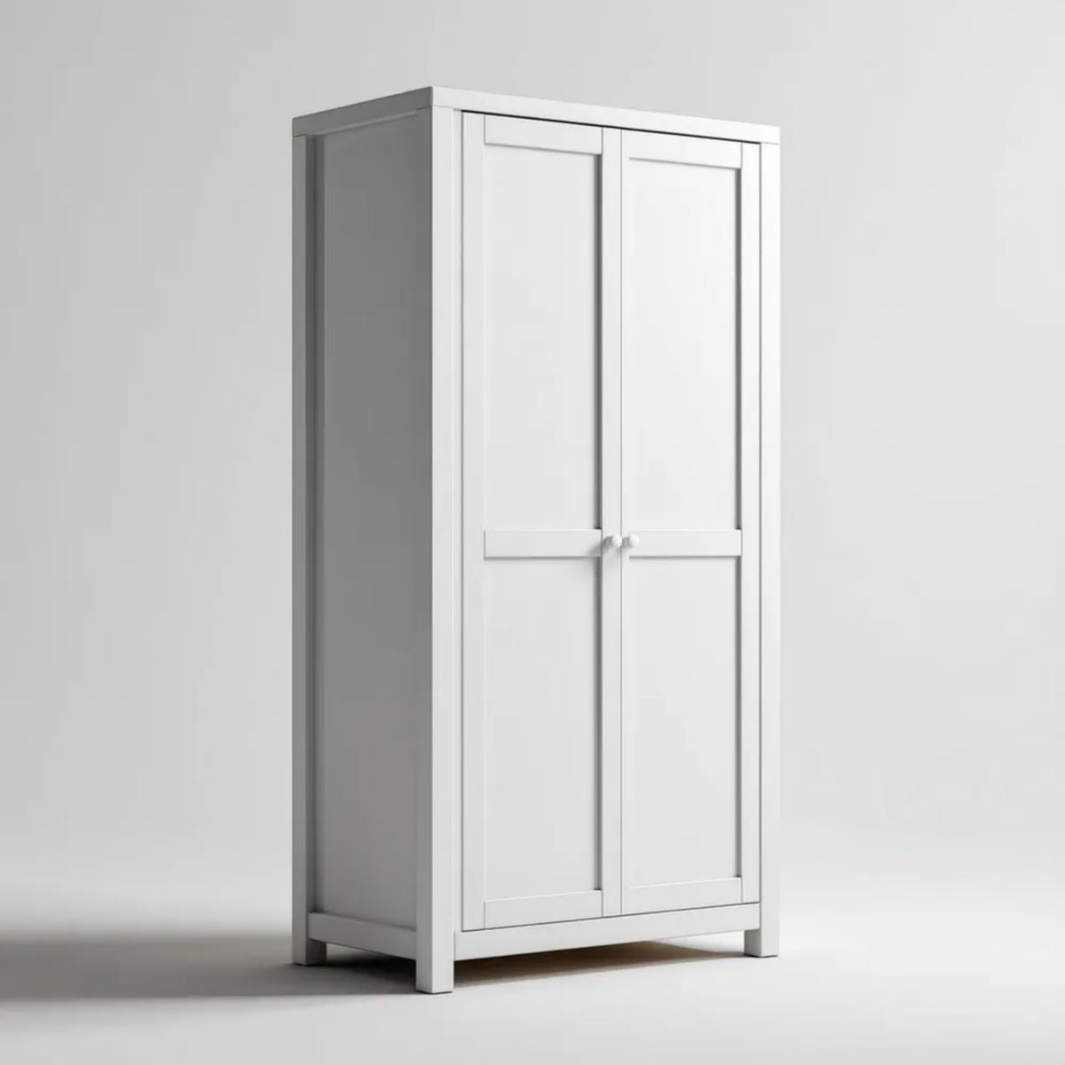 Biała dwudrzwiowa szafa z płyty MDF 80 x 50 x 180 cm