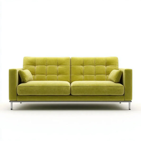 Trzyosobowa sofa oliwkowozielona z tapicerką poliestrową, 220 × 90 × 85 cm