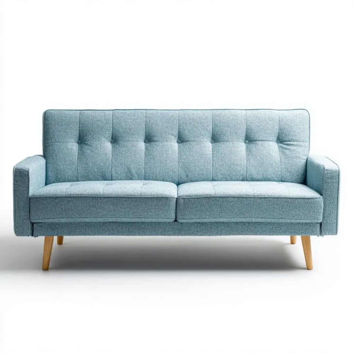 Trzyosobowa sofa z tkaniny niebieskoszara 200 × 85 × 85 cm