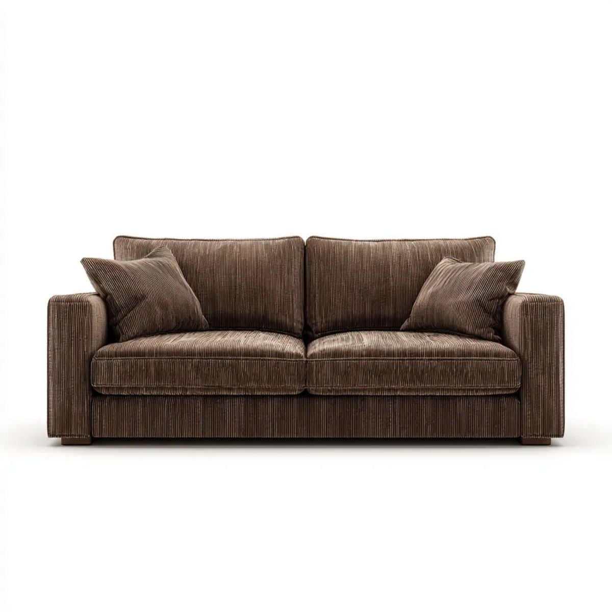 Sofa dwuosobowa brązowa tapicerowana sztruksem 180 × 85 × 85 cm