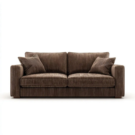 Sofa dwuosobowa brązowa tapicerowana sztruksem 180 × 85 × 85 cm